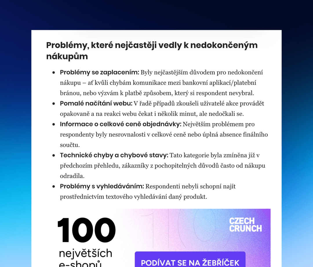 Cena dopravy či komplikace s placením. Toto jsou hlavní důvody, proč lidé nedokončí nákup na e-shopu
